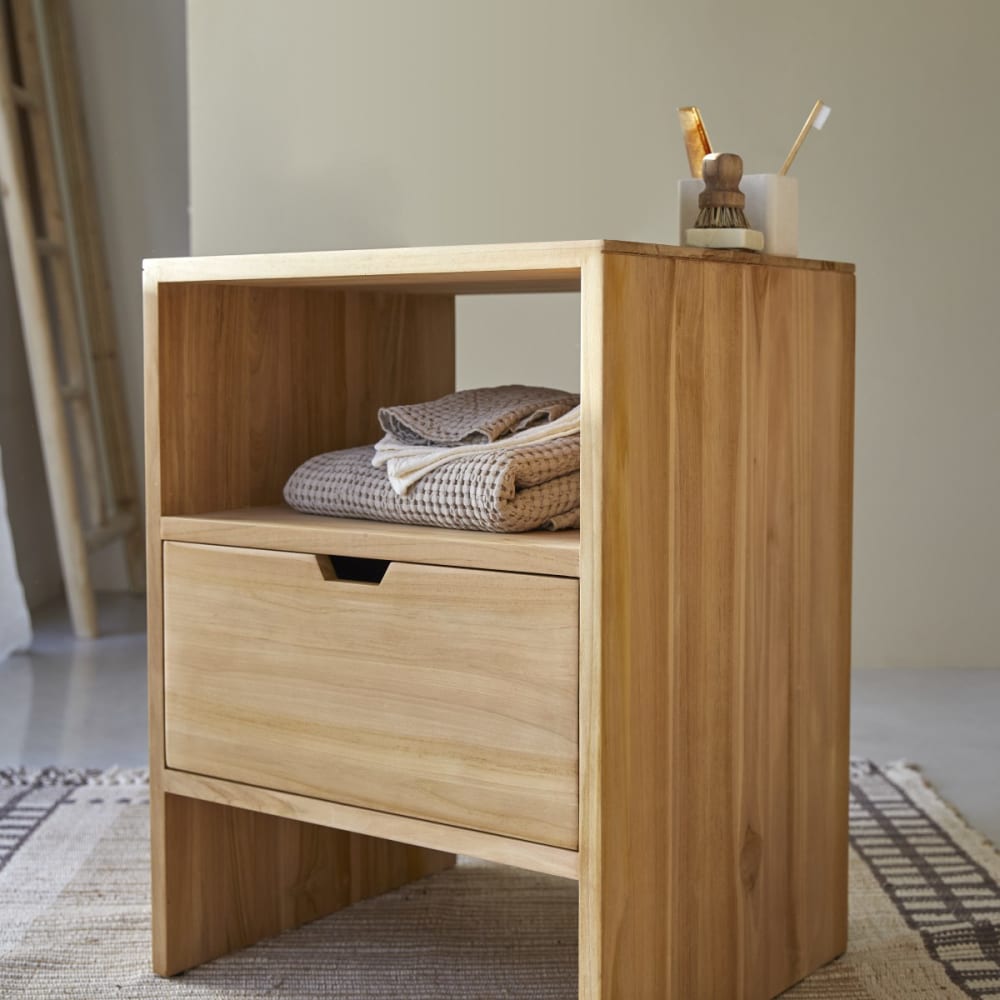 Aufbewahrungsmöbel aus massivem Teakholz, 60 cm - Maisons Du