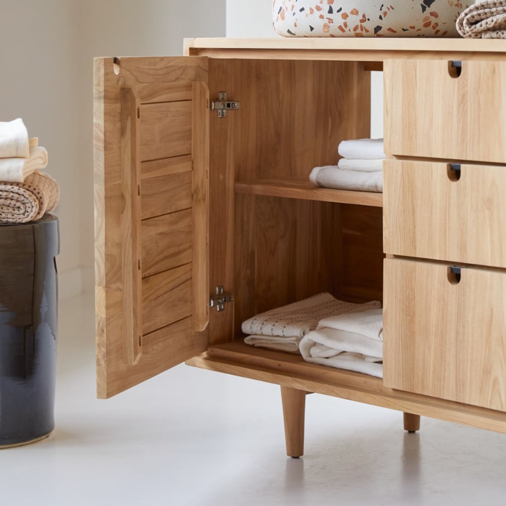 Aufbewahrungsmöbel aus massivem Teakholz, 145 cm - Maisons Du