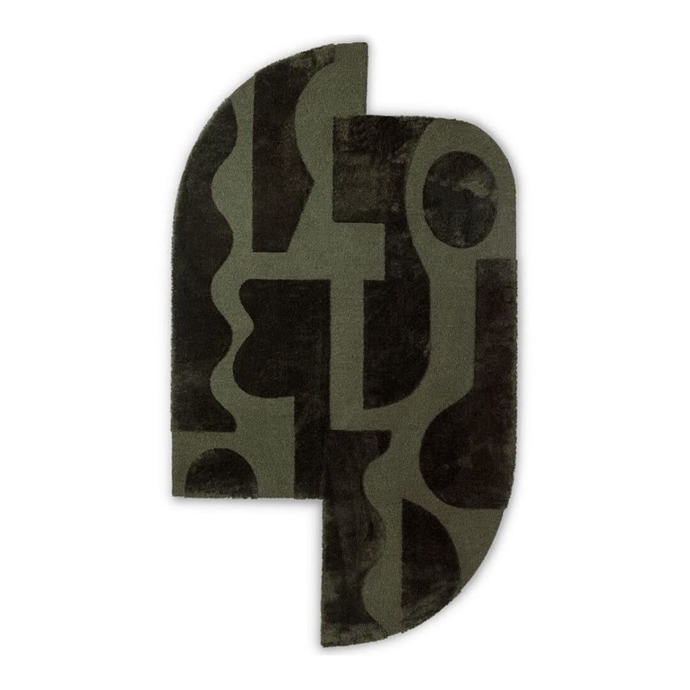 Tapis  design en laine vert 160x280