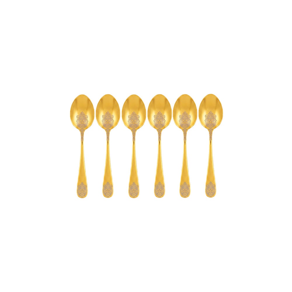 cucharas de te doradas brillantes arabescos - lote de 6