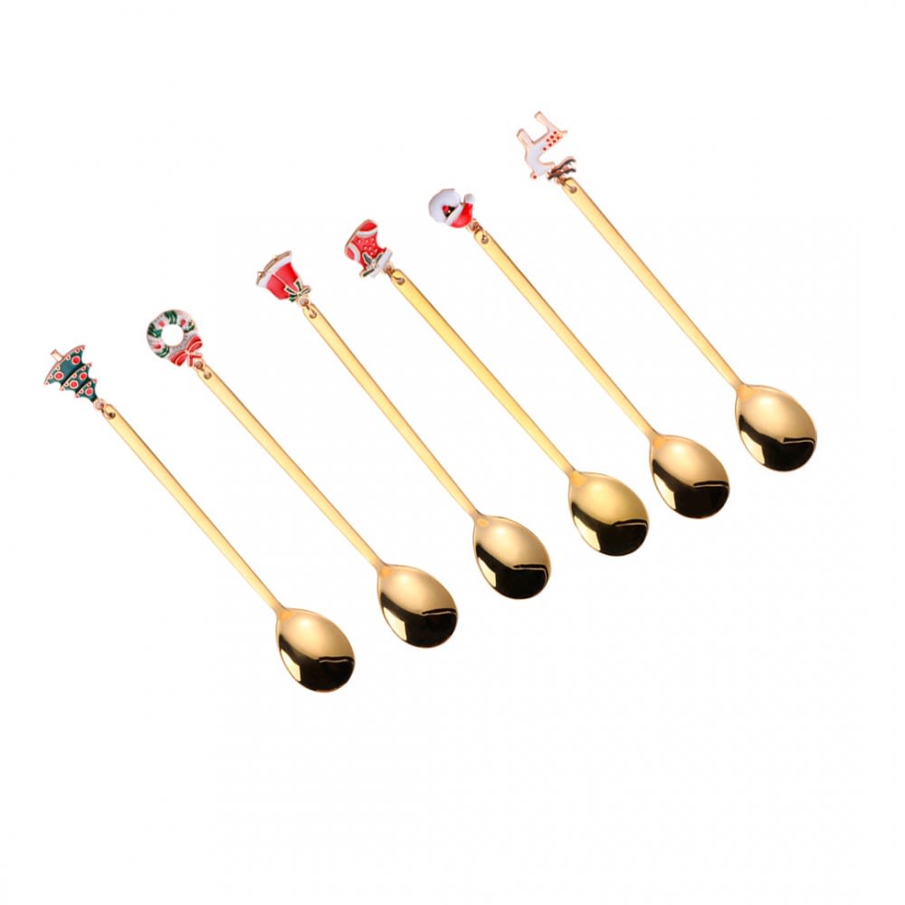 Cucharas doradas Navidad - lote de 6