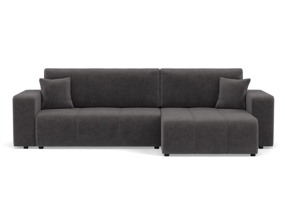 Canapé d'angle réversible convertible 5 places en tissu gris