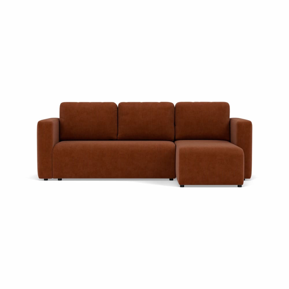 Canapé d'angle réversible convertible 4 places en velours côtelé