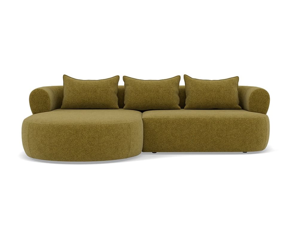 Angela - canapé d'angle gauche 4 places en velours texturé