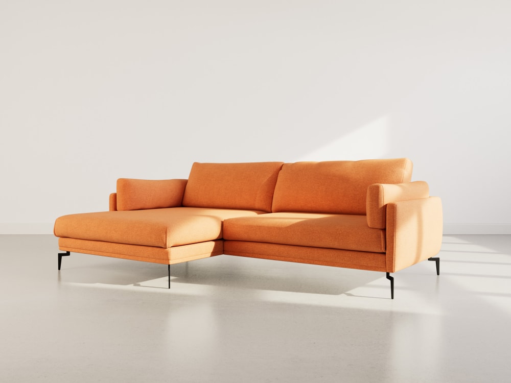 Carlos - canapé d'angle gauche 4 places ultra moelleux en tissu