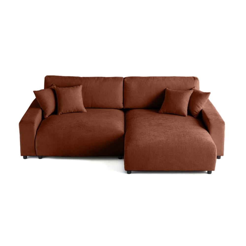 Canapé d'angle réversible convertible 4 places en velours texturé