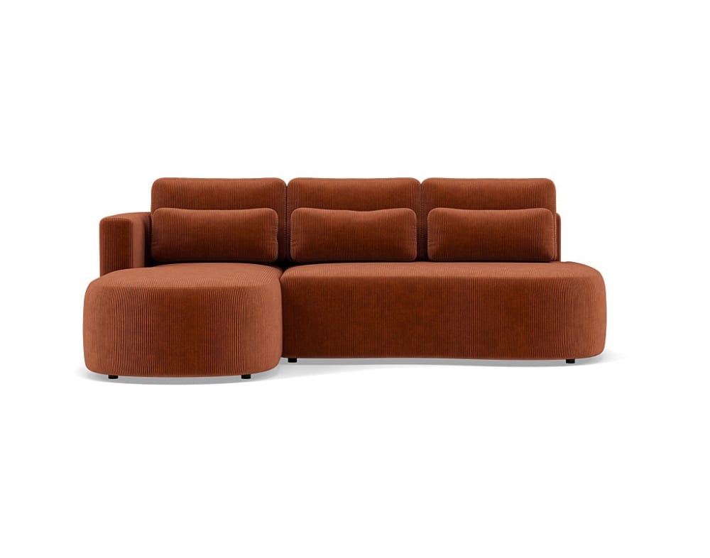 Canapé d'angle convertible 4 places en velours côtelé