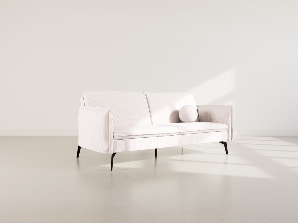 Canapé clic-clac 2 places en velours côtelé beige