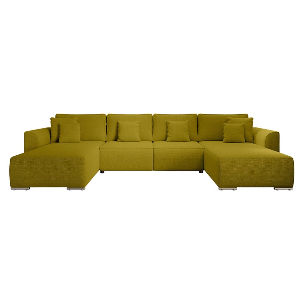 Canapé panoramique 7 places En U en Tissu texturé Vert