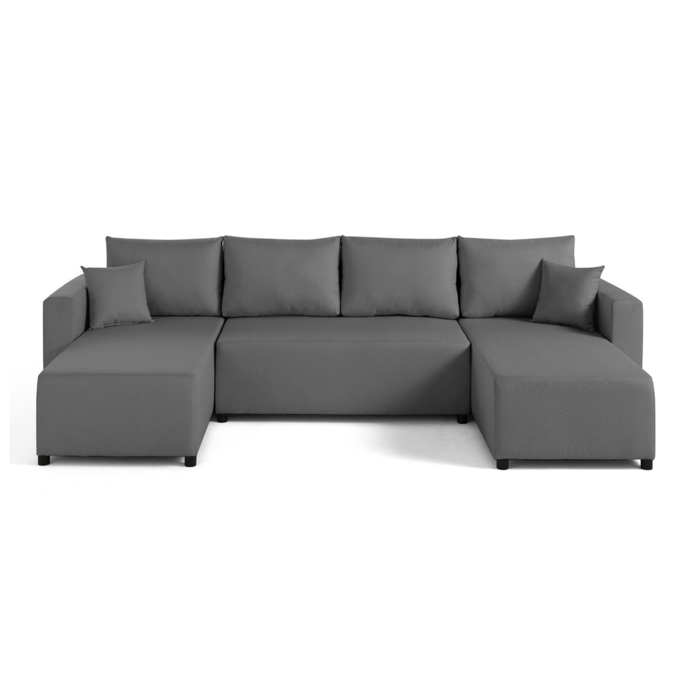 Canapé panoramique 7 places En U en Tissu Gris