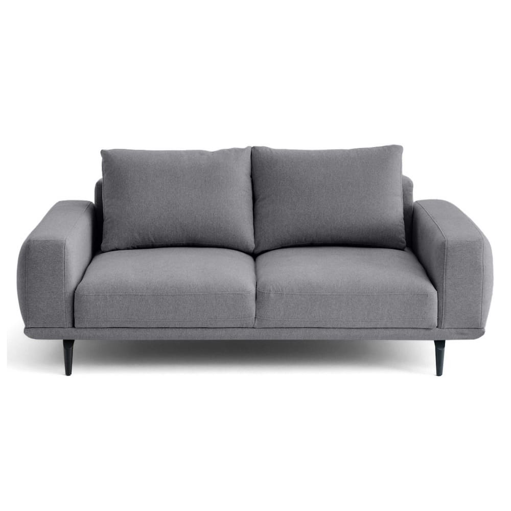 Canapé droit 2 places en tissu gris