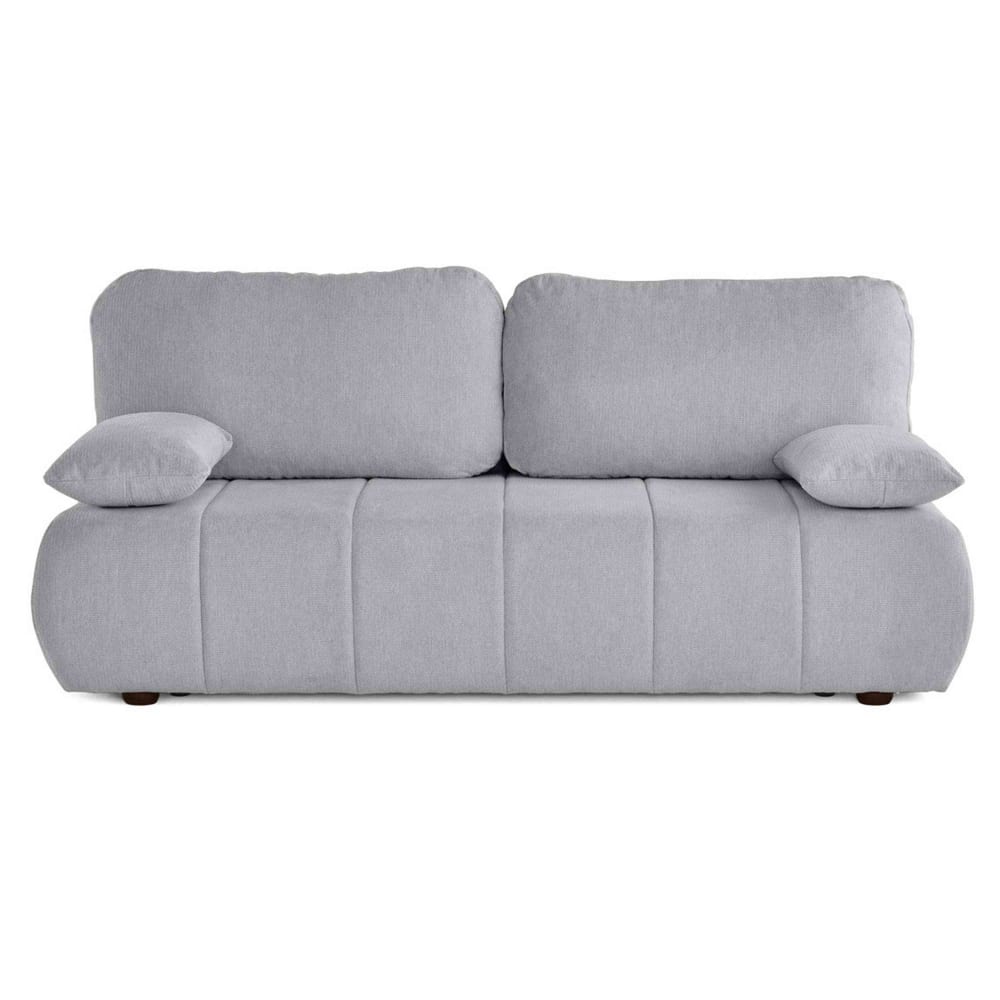 Canapé droit convertible 3 places en tissu texturé gris