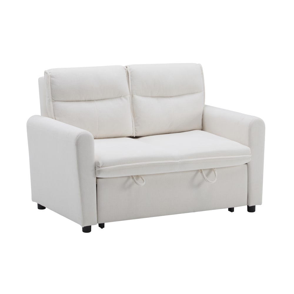 Canapé convertible 2 places avec lit intégré en tissu beige