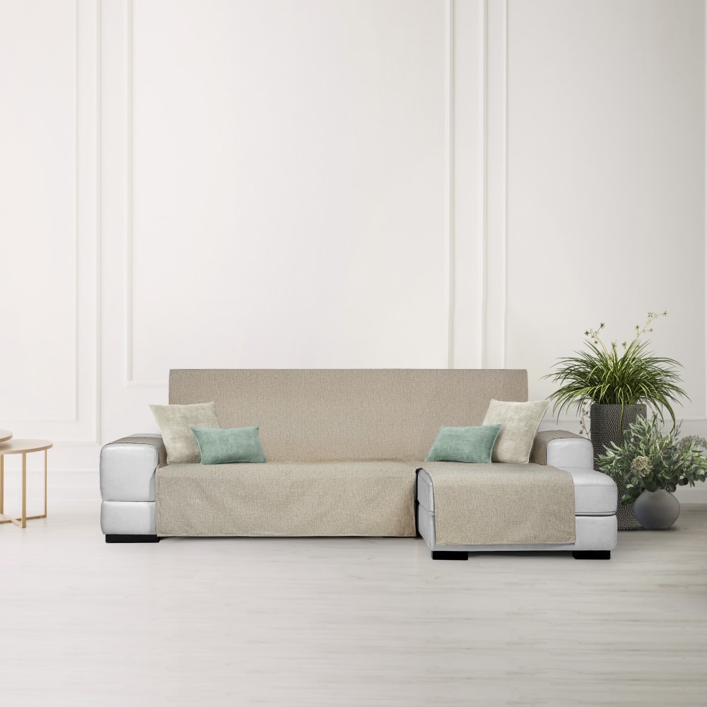 Housse de canapé hydrofuge en l droite beige 200 cm — vue 3