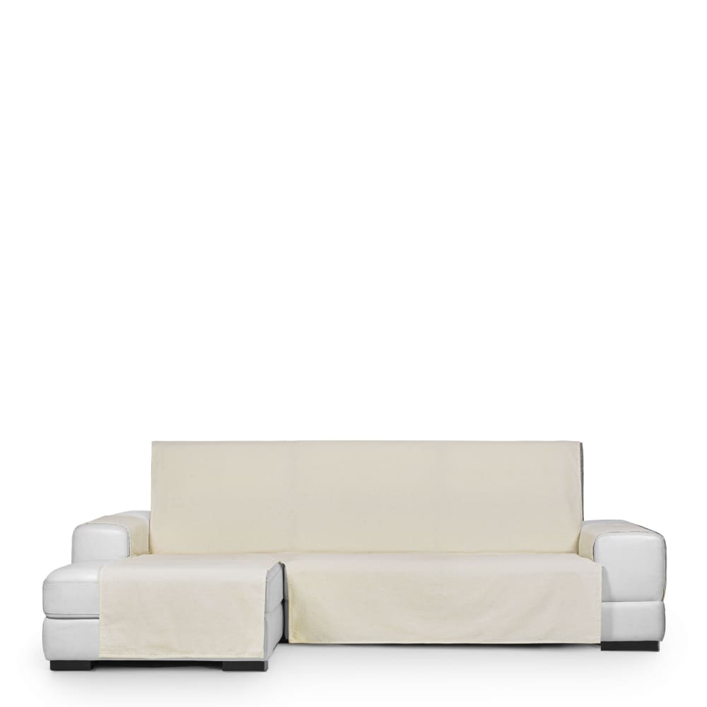 Housse de canapé hydrofuge en L gauche écru 200 cm