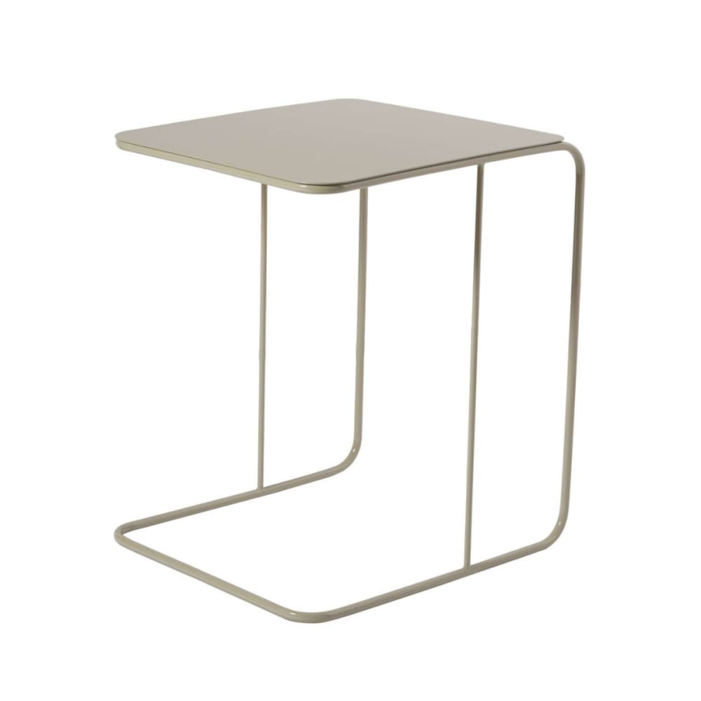 Bout de canapé avec plateau en Métal H46 cm - Taupe