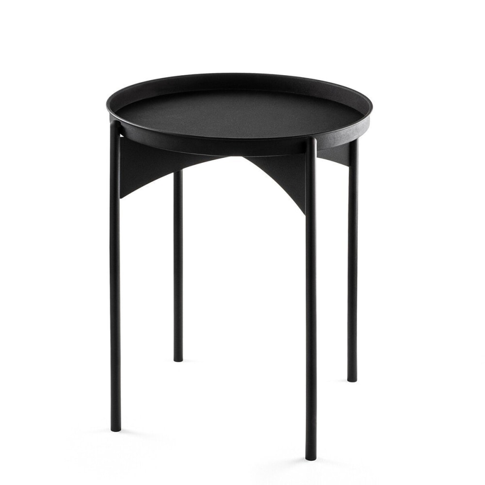 Bout de canapé avec plateau rond en Métal H57 cm - COLE - Noir
