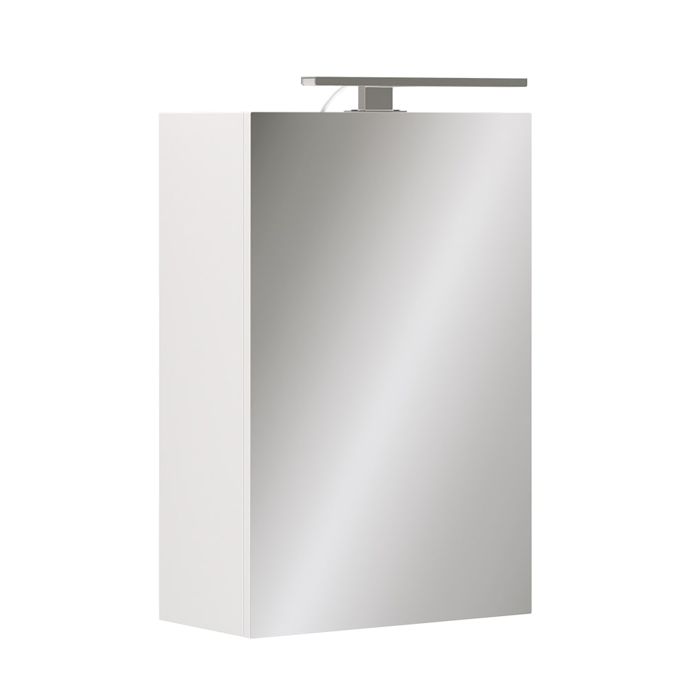 Vicco Badspiegelschrank mit LED-Beleuchtung Weiß 40x60cm style modern Weiß Spanplatte