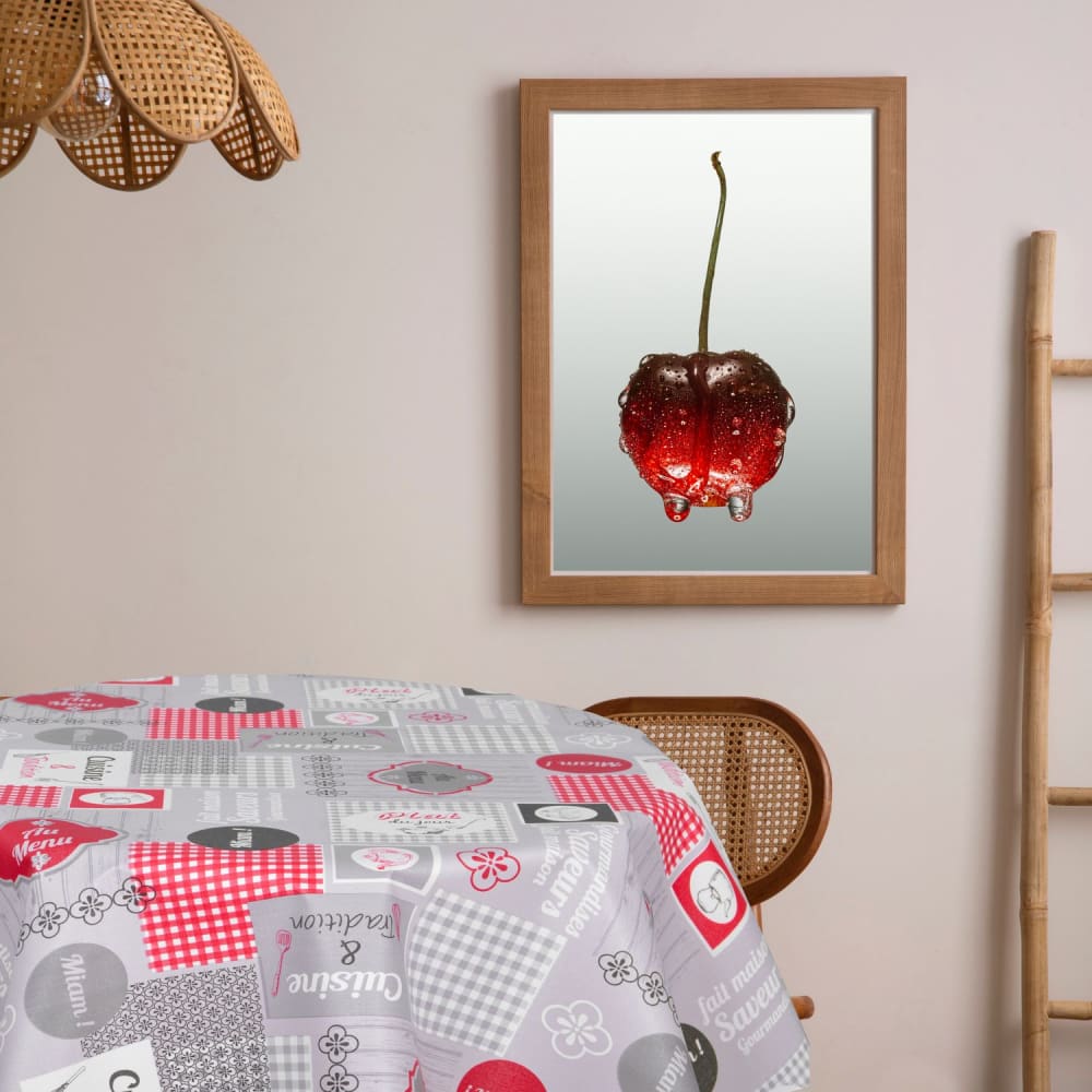 Nappe en toile cirée ronde motif cuisine diam. 150 cm