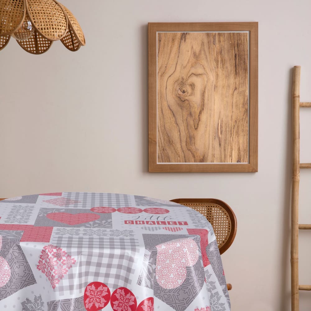 Nappe en toile cirée ronde diam. 135 cm rouge