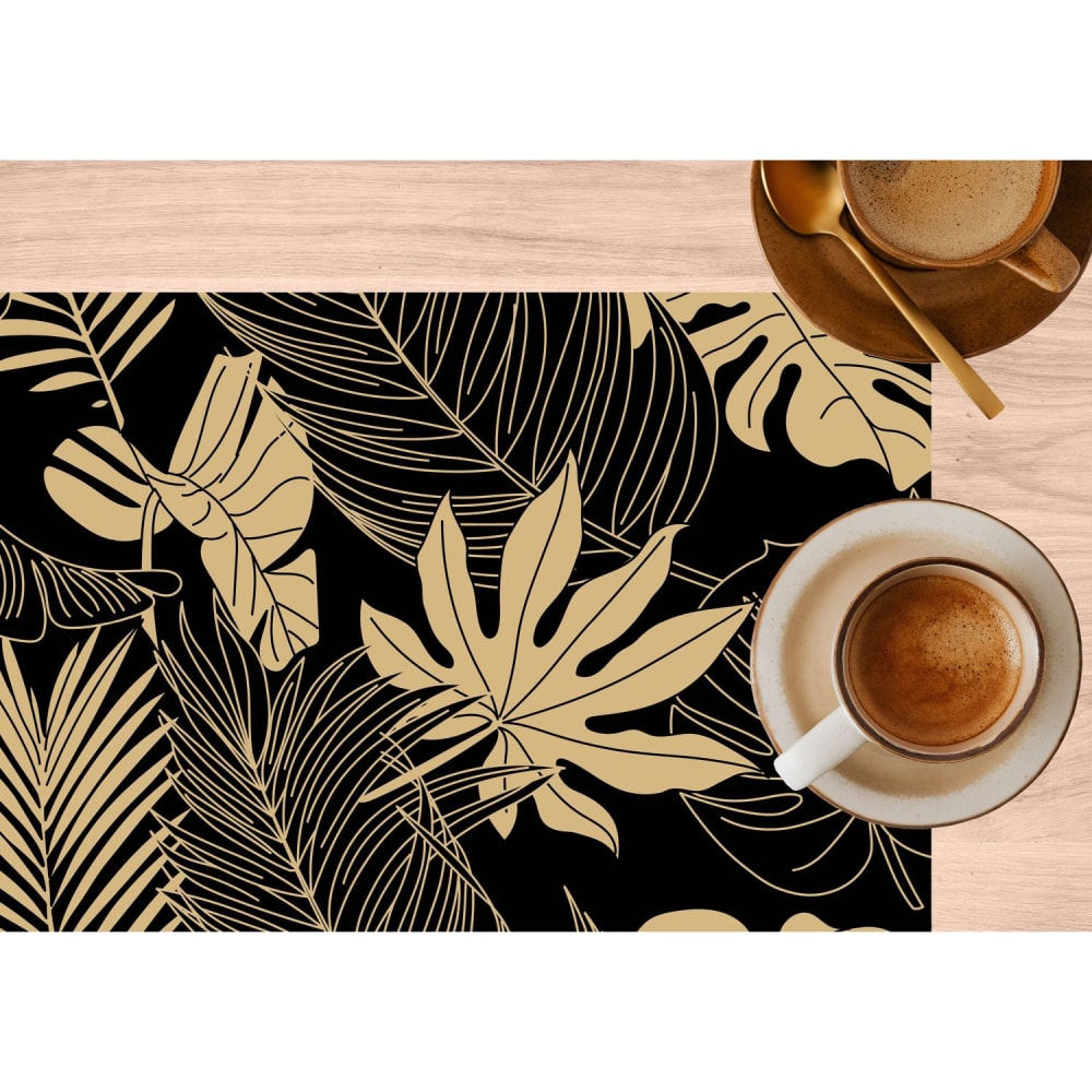 Lot de 2 sets de table noirs avec encre métallique doré 30 x 45 cm - Maisons du Monde