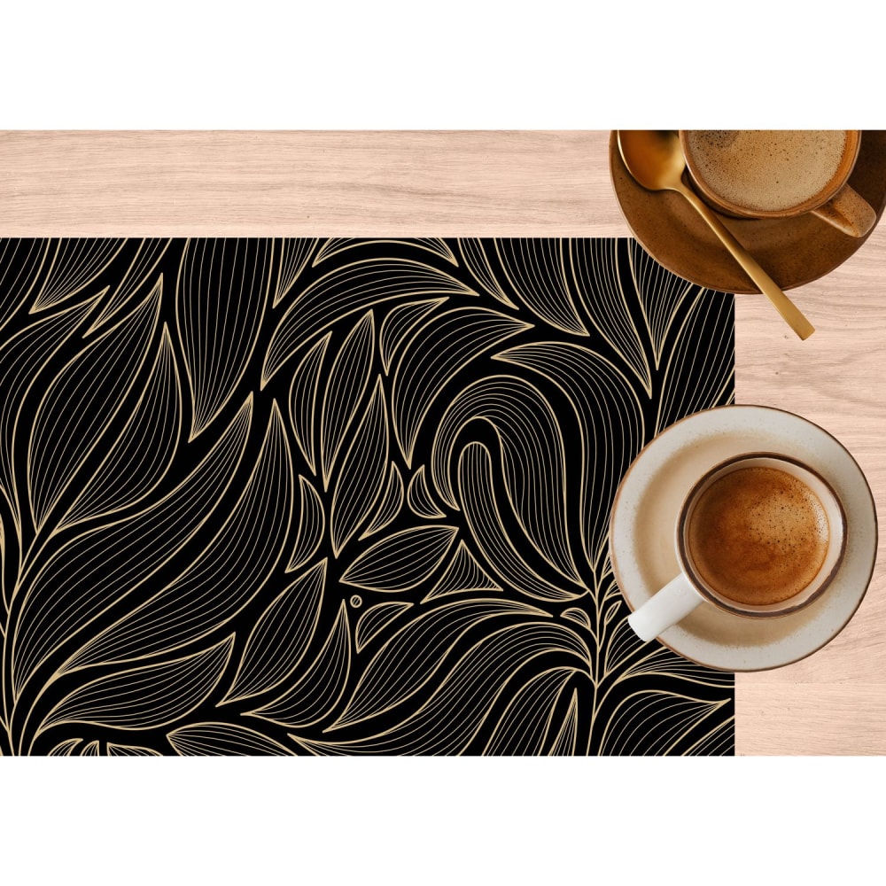 Lot de 2 sets de table noirs avec encre métallique doré 30 x 45 cm - Maisons du Monde