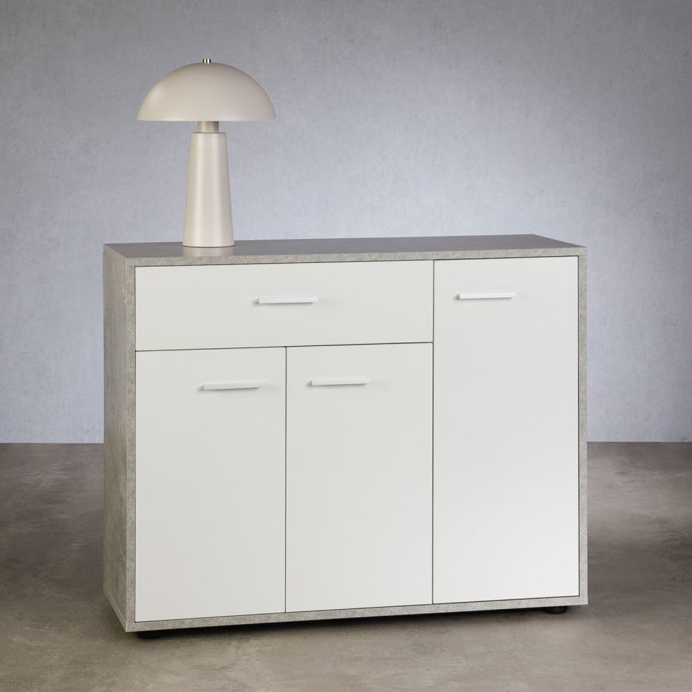 Schuhschrank , Betonoptik/weiß - Maisons Du Monde