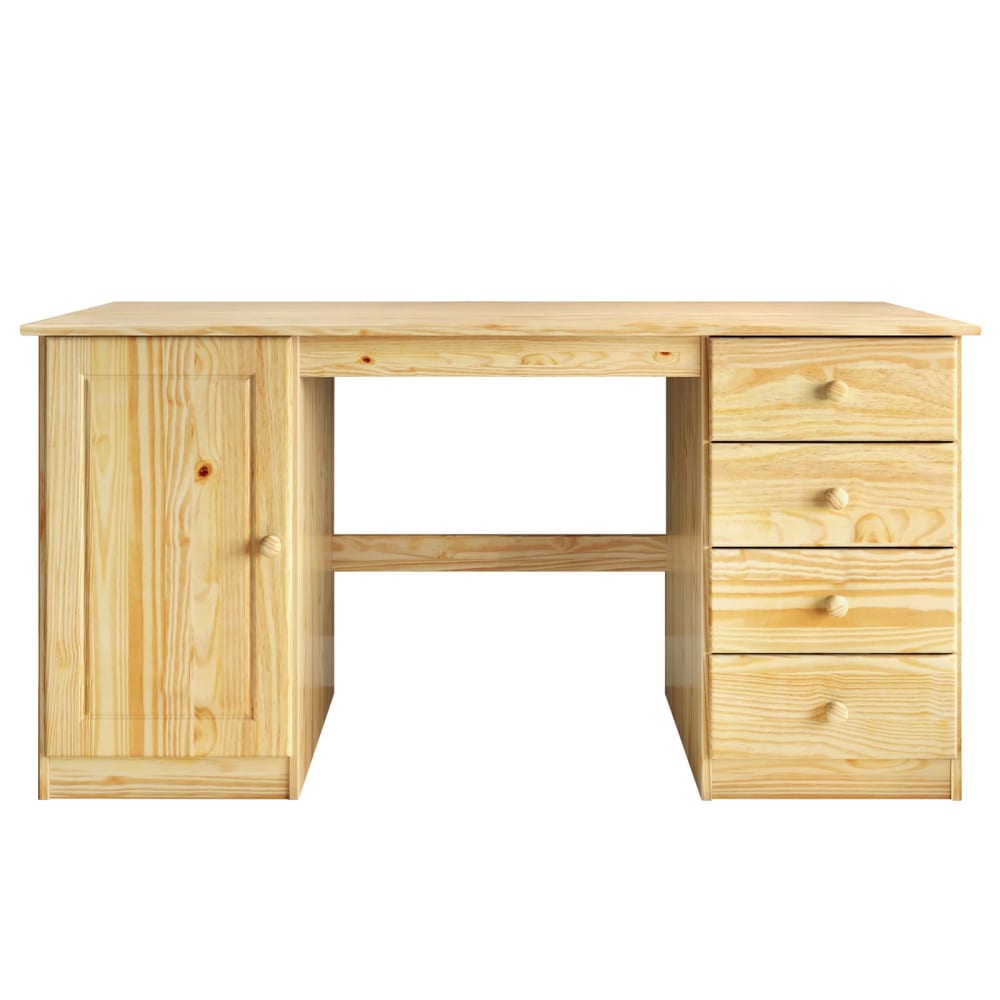 IDIMEX Schreibtisch aus Kiefer Massivholz, natur style landhaus Braun
