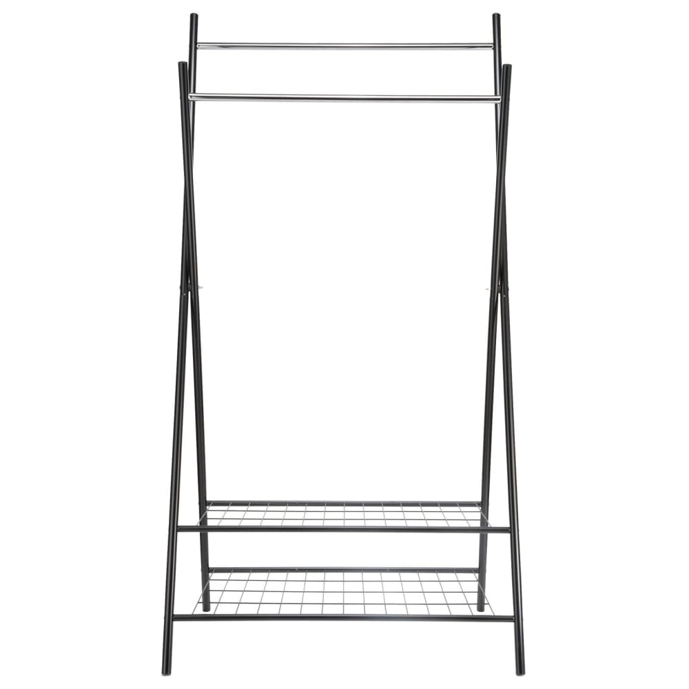 IDIMEX Garderobenständer mit Schuhablage, chrom - schwarz style modern - Metall