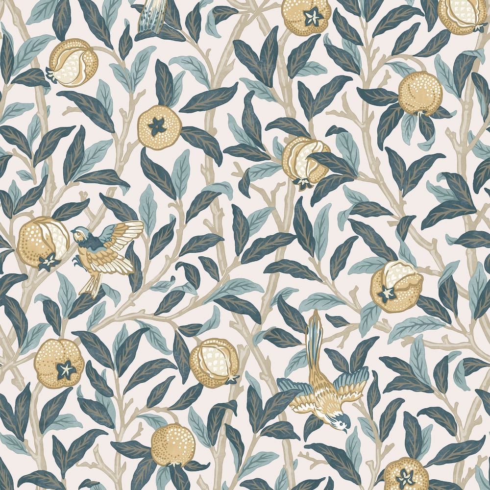 Papier peint bleu fleurs de grenadier 1005x52cm — vue 3