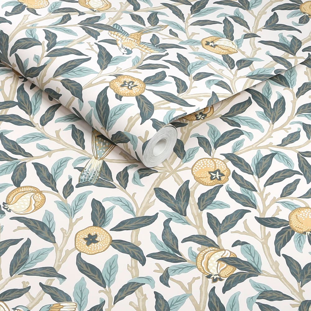 Papier peint bleu fleurs de grenadier 1005x52cm — vue 4