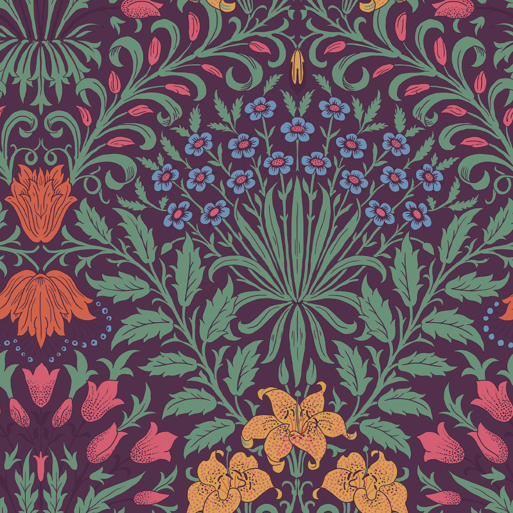 Papier peint fleurs de lys 1005x52cm — vue 3