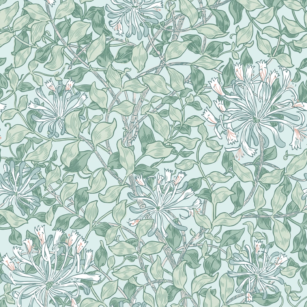 Papier peint vert d'eau chèvrefeuille 1005x52cm — vue 3