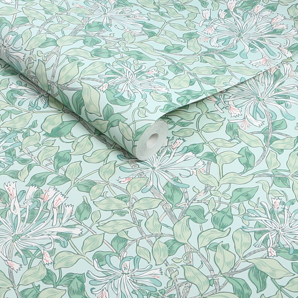 Papier peint vert d'eau chèvrefeuille 1005x52cm — vue 4