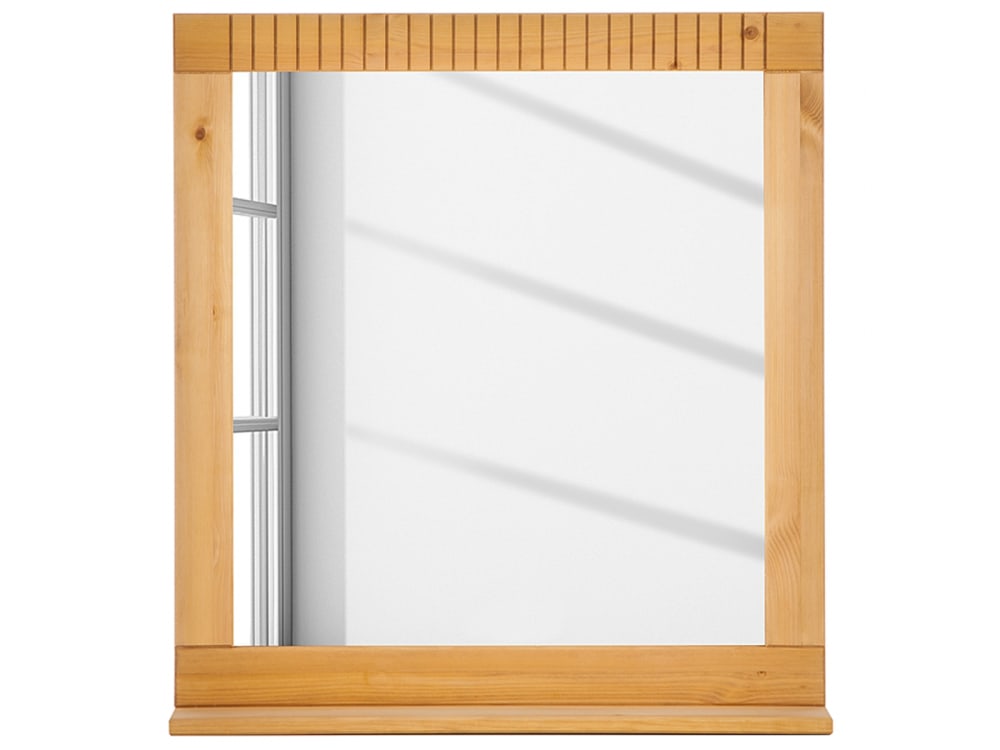 Miroir mural de salle de bain avec étagère en pin — vue 4