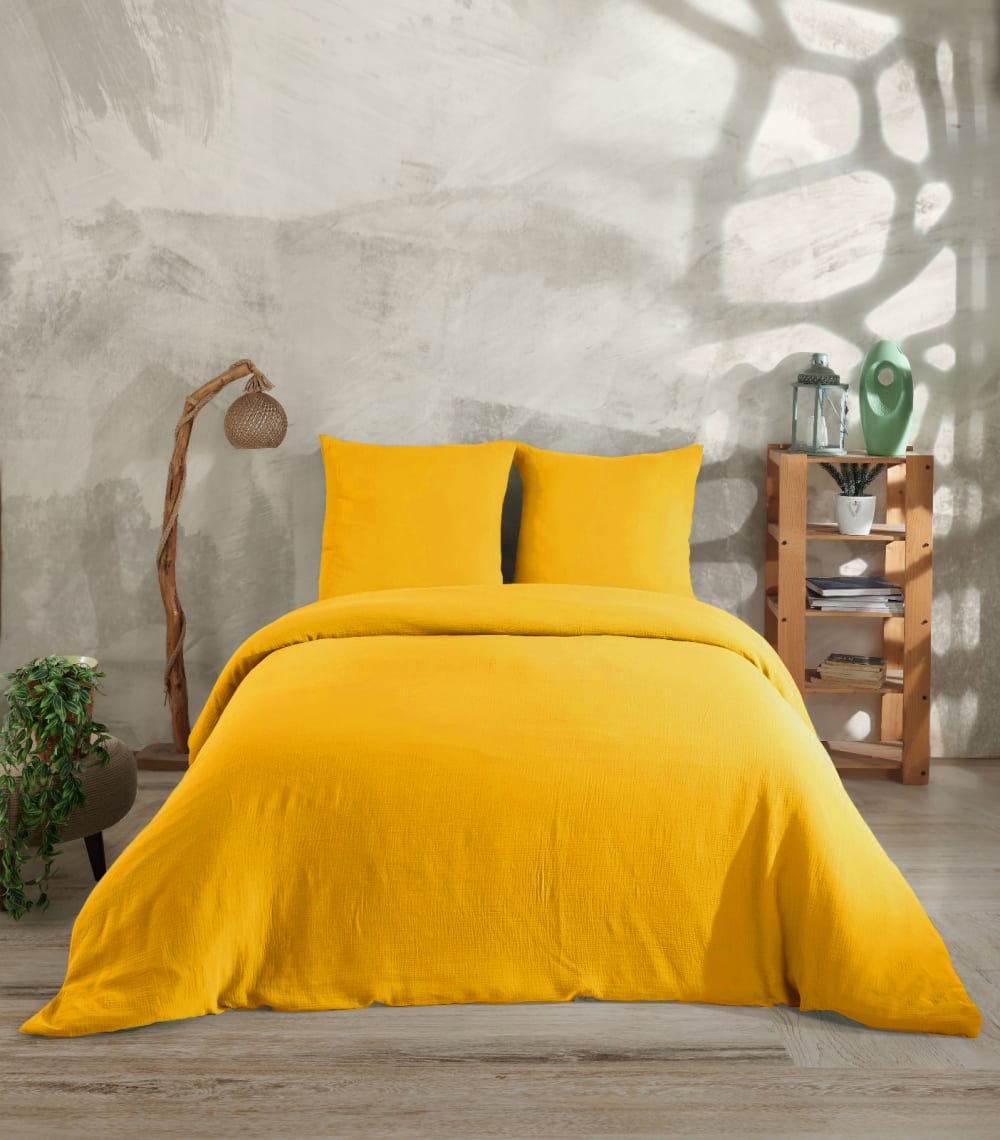 Parure de lit 2 personne 240x220 cm gaze de coton