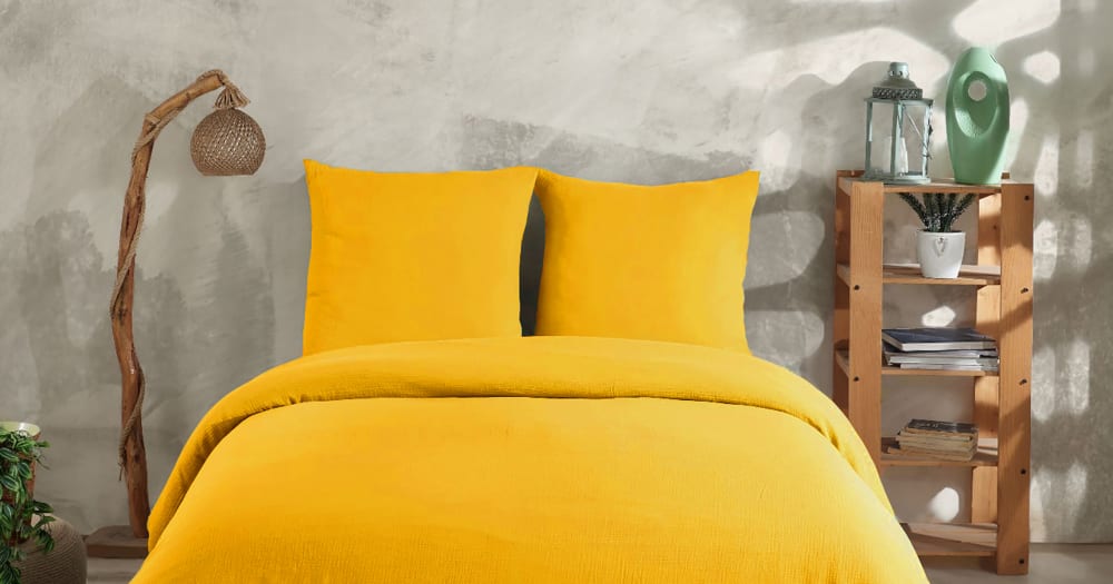 Parure de lit 2 personne 240x220 cm gaze de coton