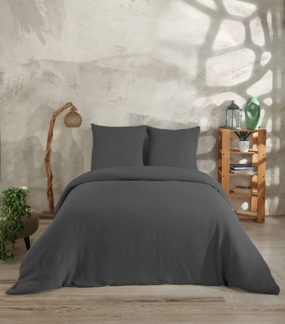 Parure de lit 2 personne 240x220 cm gaze de coton