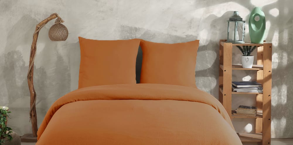 Parure de lit 2 personne 240x220 cm gaze de coton