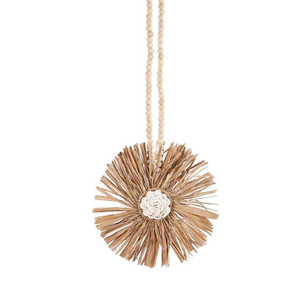Bazar Bizar Quast aus raffia und muscheln in braun, 28x1x70cm style seaside - Naturfasern