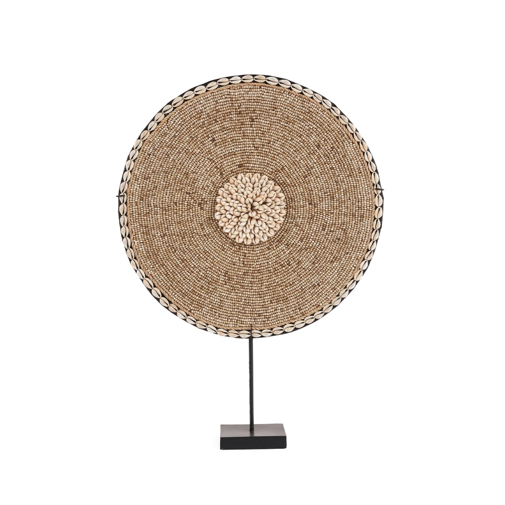Dekorationsgegenstand aus muscheln in braun und weiß, 40x10x55cm