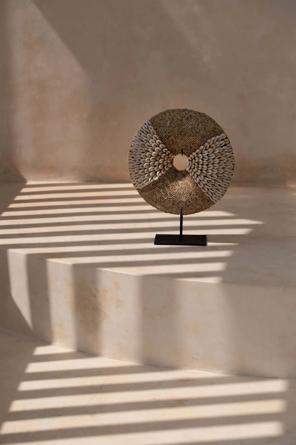 Objet décoratif coquillage marron et blanc 24x7x30cm