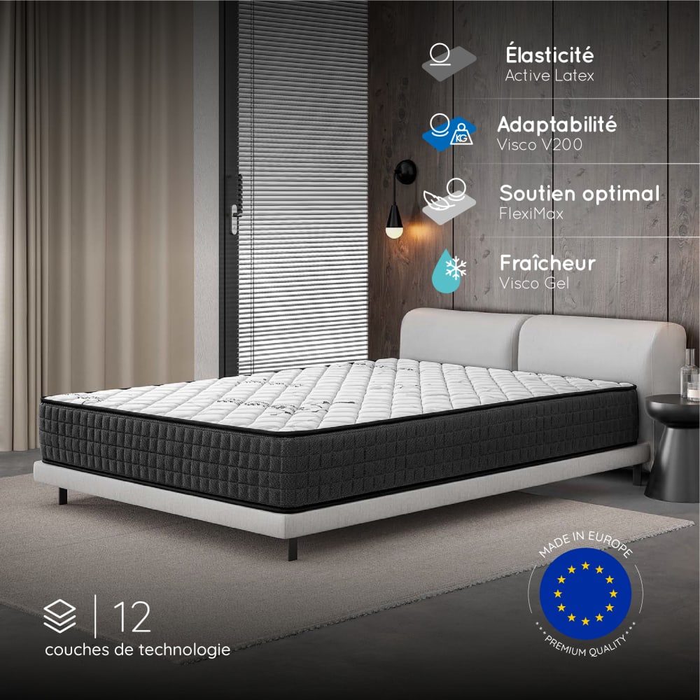 Matratze 160 x 200 cm – Viscoschaum – Höhe 30 cm – sehr fest -