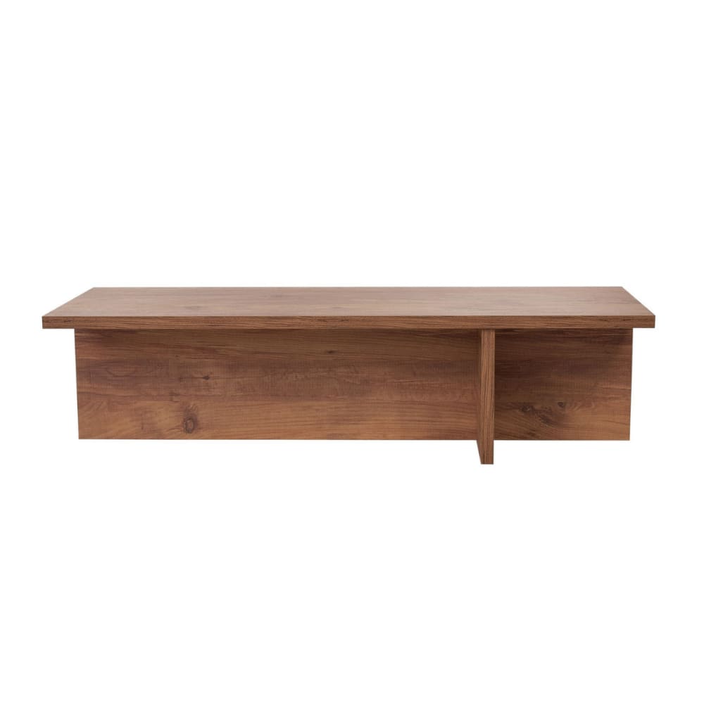 Table basse avec pied asymétrique L120 cm - Effet Chêne atlantique