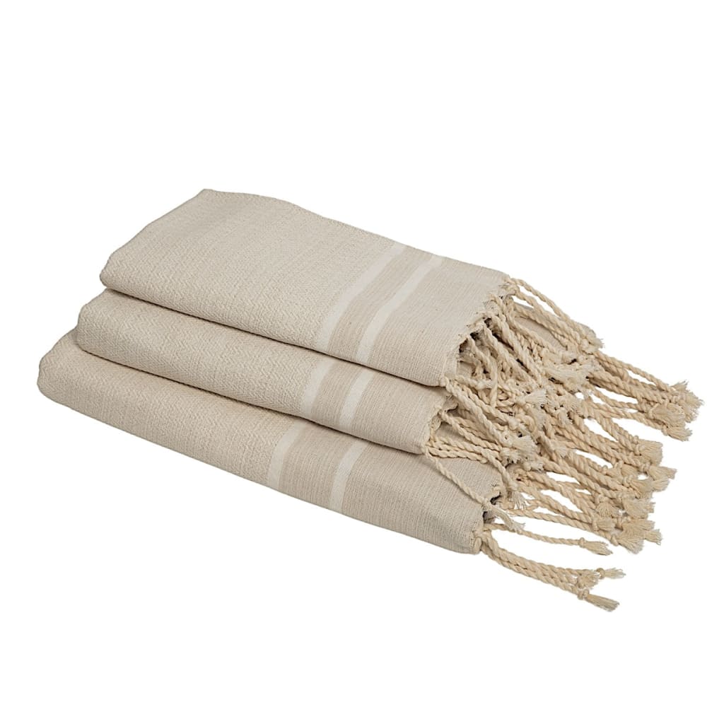 Febronie 3er-set Badetücher aus Baumwolle 100x200 style landhaus Beige Öko-Tex Zertifikat Baumwolle