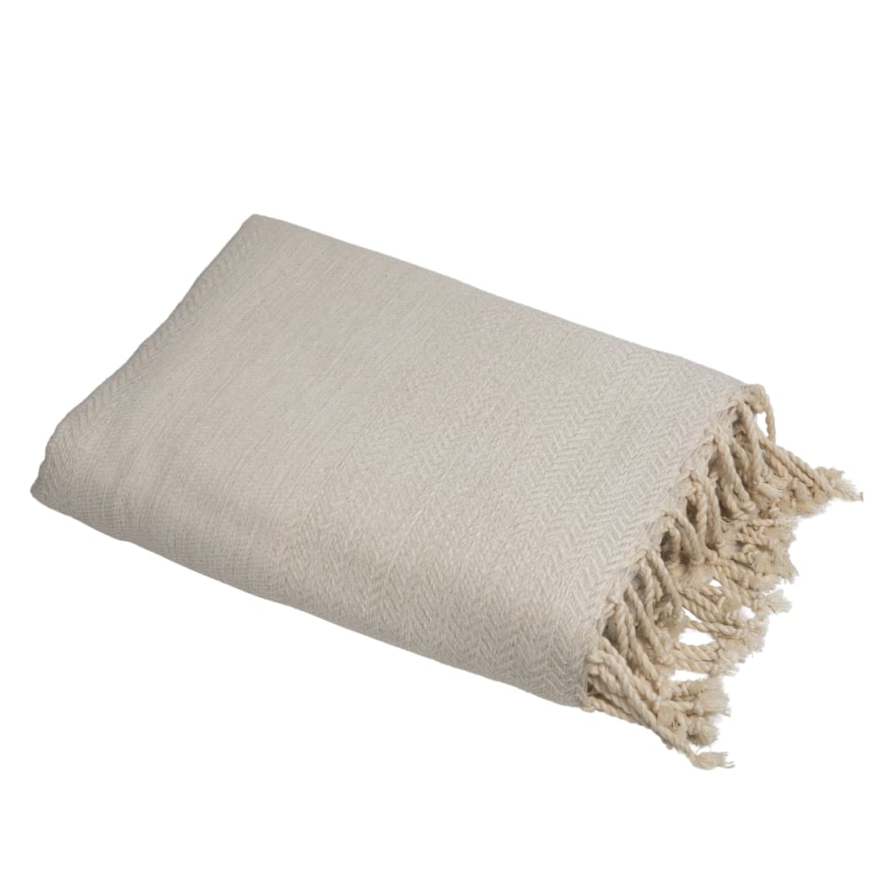 Febronie Plaid aus Baumwolle leinenfarbe style classic chic Beige Öko-Tex Zertifikat Baumwolle