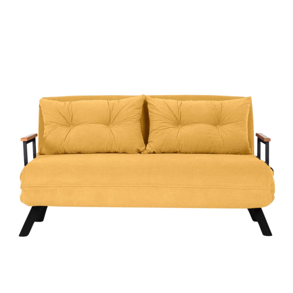 Canapé lit 2 places convertible L133 cm - Jaune