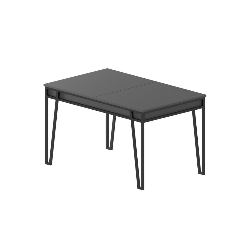 Table à manger extensible de 132 à 170 cm gris anthracite
