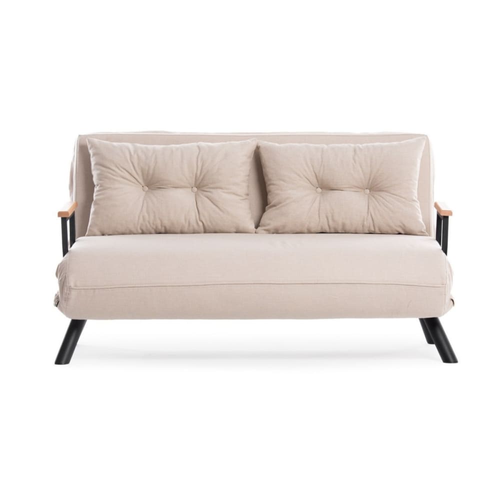 Canapé lit 2 places convertible L133 cm - Beige