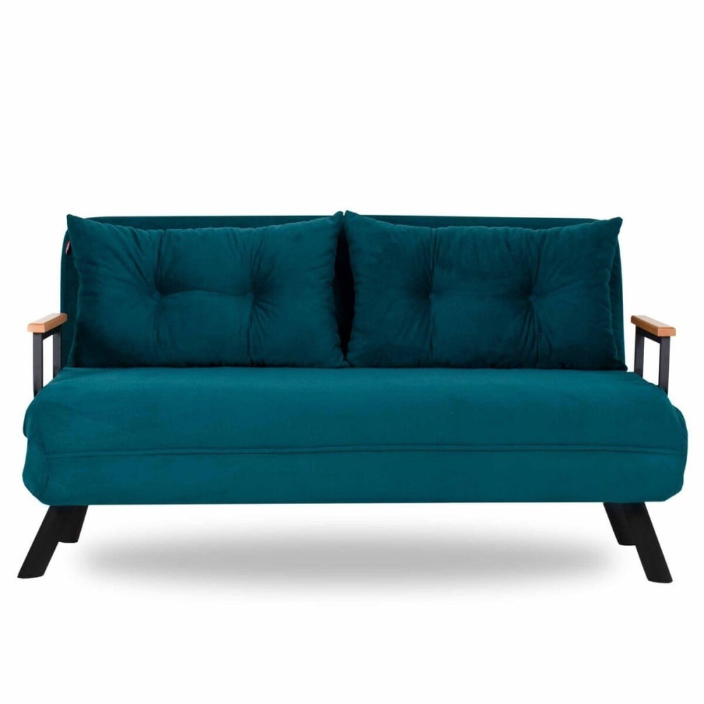Canapé lit 2 places convertible L133 cm - VertAigue marine